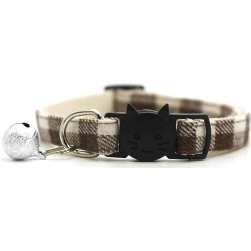 Plaid Safety buckle cat bell collar adjustable lovely collars wear comfortable suit of dog and medium pets puppy and kitten use