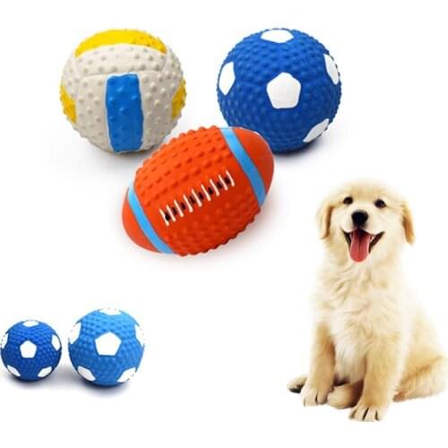 Latex Pet Toy Ball With Sound Dog Toy Molars Teeth Small Medium Large Dog Cat Toy Bite Resistance Pet Toy Non Toxic Pet Supplies
