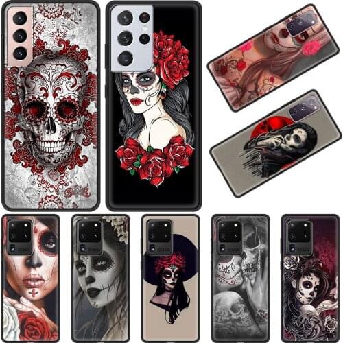 Mexican Skull Girl Silicone Case for Samsung Galaxy S21 Ultra S20 FE 5G S10 Lite S9 S8 Plus S7 S10e Fashion Cover Funda Capa