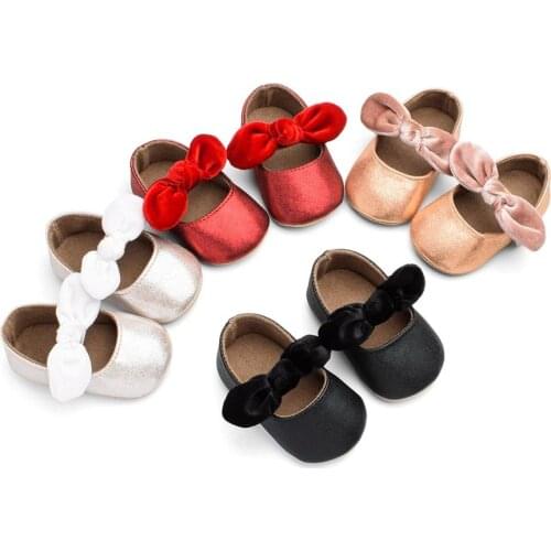 NEW PU Baby Shoes Infant first walkers Bow soft soled Newborn Girls Sneaker baby moccasins