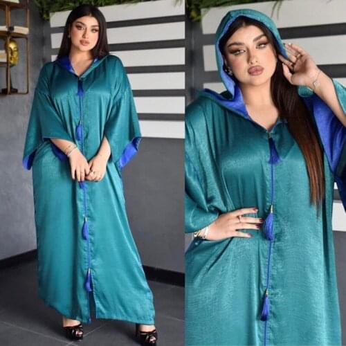 Muslim Fashion Women Dubai Hooded Dresses Tassel Flannel Abaya Kimono Luxury Plus Size Boubou Islamic Clothing Turkish Kaftan