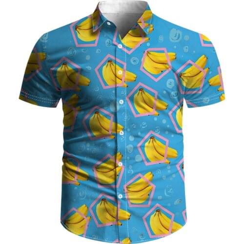 The most fashionable fruit printed mens 3D shirt casual shirt fine dyed cloth shirt beach 3D printed Harajuku hip hop shirt