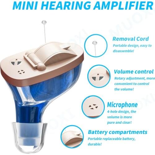 Invisible Hearing Aid CIC Digital Mini Hearing Aids With A10 Battery Free DropShip In The Ear For Deafness Sound Amplifier