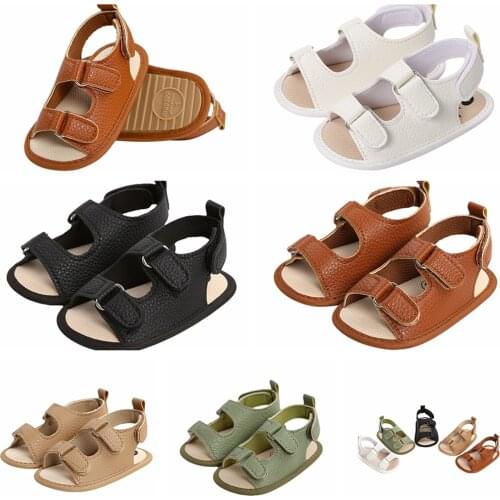 New 0-18M Baby Boys Sandals Summer PU Material Leisure Adjustable Shoes