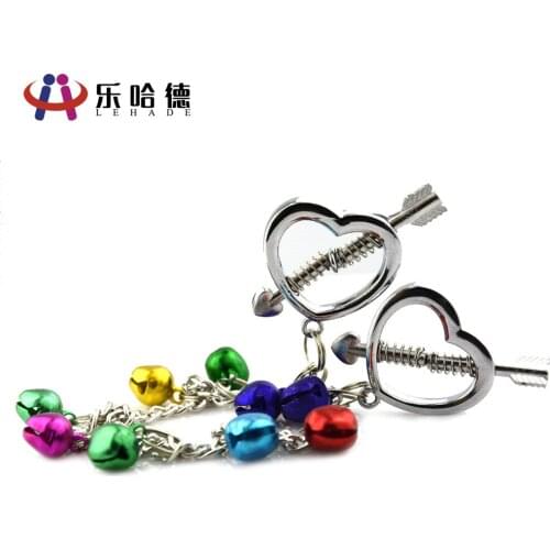 One Arrow Pierced Heart Milk Clip Metal Adjustable Sexy Milk Clip Heart-shaped Nipple Clamps