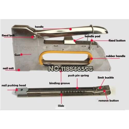 Wholesale Present 2400PCS Nail Manual Stapler U Staple Gun for Wood Furniture Household Use