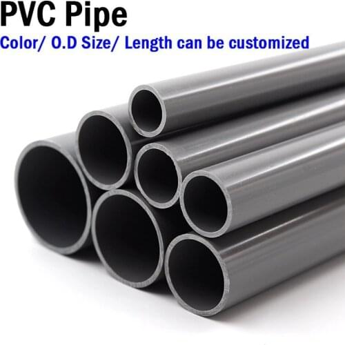 2pc 50cm Long O.D 20~110mm Grey PVC Pipe garden watering system PLASTIC TUBE irrigation pipe connection Home DIY Pipe