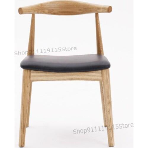 Oxhorn Chair Solid Wood Chair Household Dining Chair Back Modern Simple Nordic Desk Chair Make Up Chair Restaurant Leisure Chair