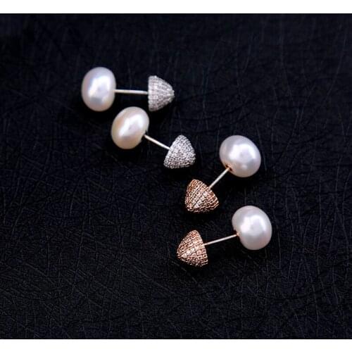 Unique Naturalness Pearl Sliver Fashion Earrings Gold Color Earrings Women High Quality Jewelry Accessories