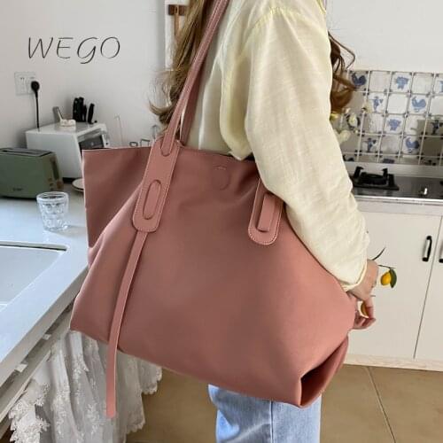 Large Capacity Tote Bag Nylon One-Shoulder Handbag 2021 New Female Bag Simple Pink Casual Shopping Women Bags