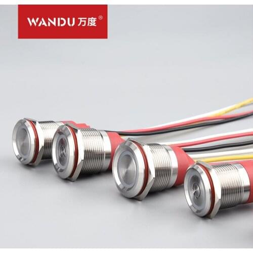 WANDU 22mm switch touch button switch with led light waterproof IP68 touch push button switch