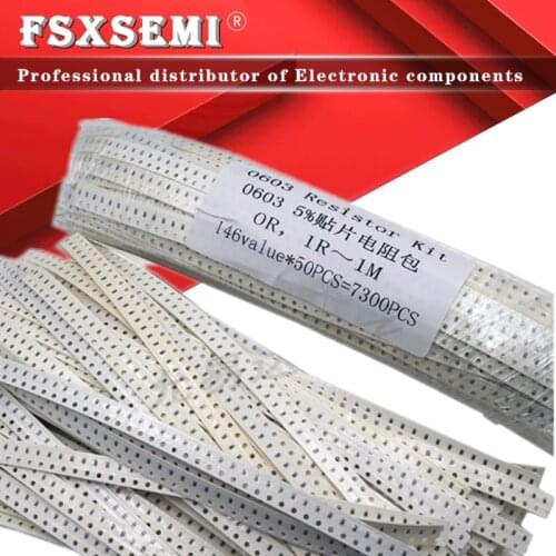 146values X20pcs=2920pcs X50pcs=7300pcs 0603 5% SMD Resistor Samples kit ,0R,1R~1M