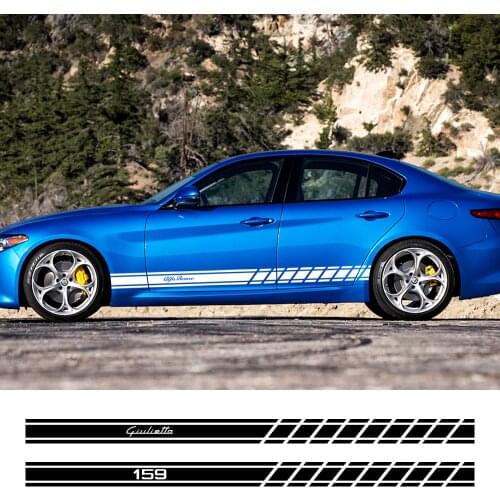 2PCS Car Door Side Skirt Vinyl Stickers Decal For Alfa Romeo Giulia Giulietta 159 156 MITO Stelvio 147 Sportiva Auto Accessories