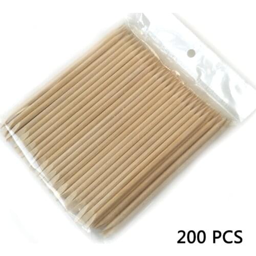 200pcs/Pack Orange Wooden Stick Cuticle Pusher Remover 11.5cm Nail Art Design Manicure Care Tools Dead Skin Removal Nail Care