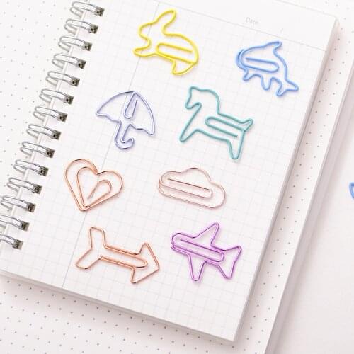 36pcs Cute Paper Clip Creative Cartoon Color Animal Paper Clip Kawaii Stationery Clear Binder Clips Photos Tickets Notes Clip