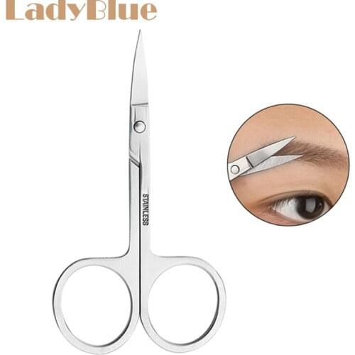 5pcs/lot Stainless Steel Scissor Curved Sharp Edge Blades for Eyebrow Facial Hairs and False Eyelashes Eyebrow Scissor