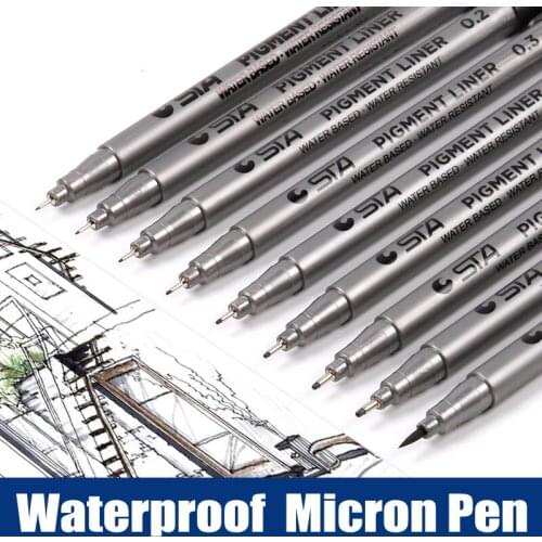 9pcs/Lot Micron Pen Fineliners Waterproof Smooth Ink Pigma Fine Liner Pen Set Drawing for Anime Manga Sketch Marker Art Supplies