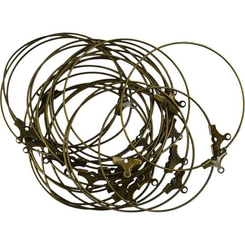 20pcs Antique Bronze Hoop Loop Earrings Wire Brass Ear DIY Jewelry Makings