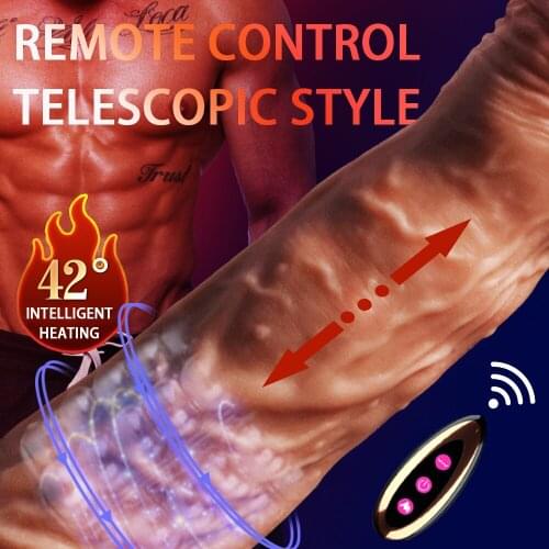 Automatic Telescopic Rotate Beads Dildo Vibrator Realistic Penis Sex Toy For Women Wireless Remote Heating Dildo Vibrator