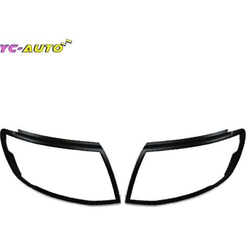 Car Matte Black /Chrome Front Headlight Covers Lamp Surrouds Trim For Ford Ranger T6 2012-2014 Head Light Cover Car Accessories