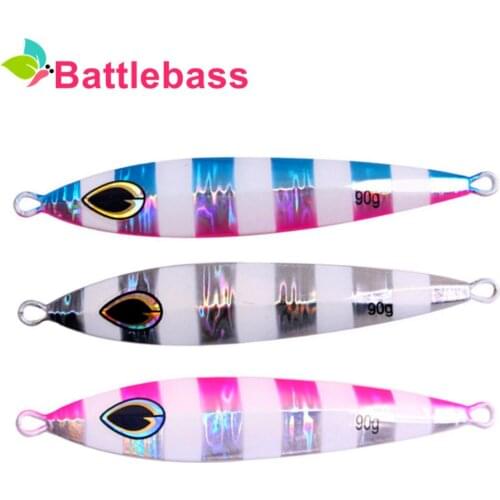 BATTLEBASS 2021 NEW Metal Jigging Lures Deep Sea Slow Jig Lures Fishing 90g 130g Glow Metal Jigs Peche