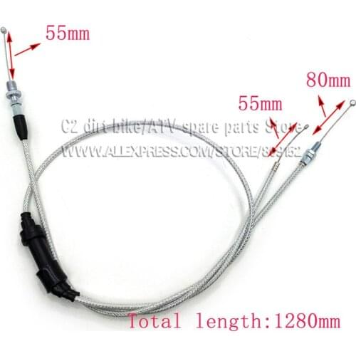 Free shipping 128cm long double Automatic motorcycle carburetor Throttle Grip Cable line fit on racing motocross Dirt Bike