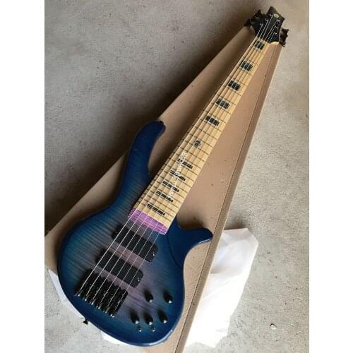 Free shipping deoliver bas black hardware low price bass wholesale 6 string active purple color bass guitar