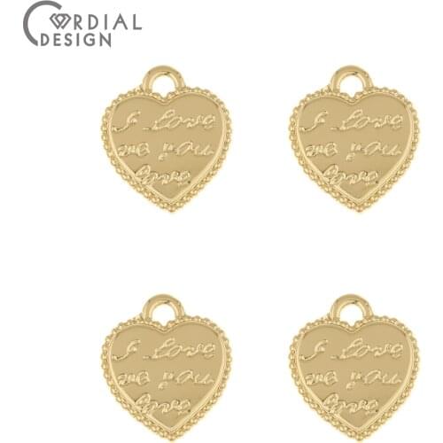 Cordial Design 100Pcs 12*14MM Jewelry Accessories/Earrings Pendants/Heart Shape/DIY Making/Jewelry Findings Components/Hand Made