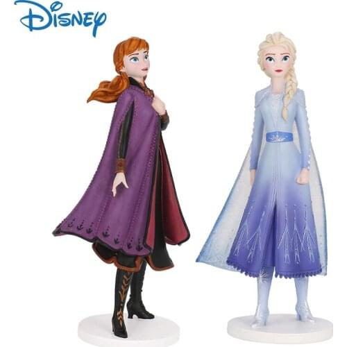 Disney Genuine Frozen Action Figure Elsa Anna Princess Anime Figures Collection Model Toys Boxed Resin Dolls Decor Girls Gifts