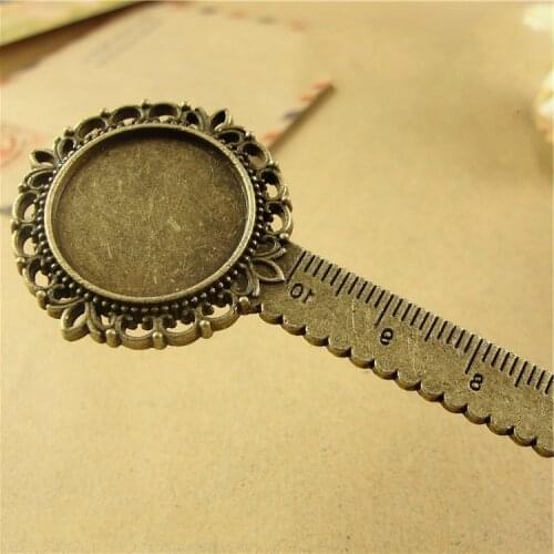 Ellen Brook 1PCS Retro Metal Alloy Lace Drawing Straight Ruler Sewing Bookmarks School Office Supply Stationery Measuring Tool