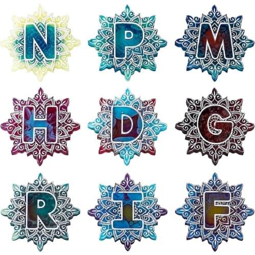 3Pcs Mandala Alphabet Resin Molds 26 Letters Molds Keychain Molds Epoxy Molds for Keychains Fridge Magnets Phone Grips