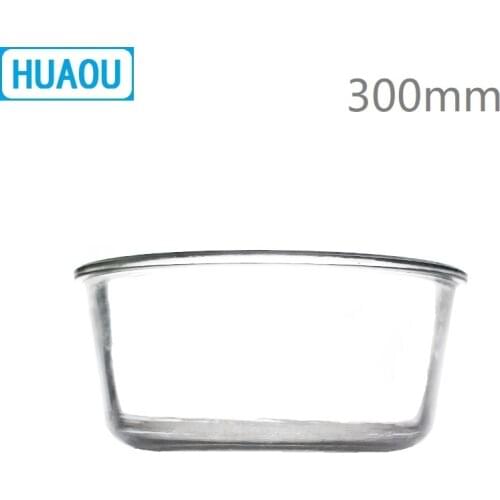 HUAOU 300mm Pneumatic Trough Transparent Clear Glass Round Form Laboratory Chemistry Equipment