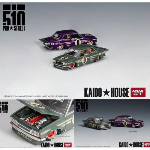 MINIGT+KaidoHouse 1:64 Datsun 510 Diecast Collection of Simulation Alloy Car Model Children Toys