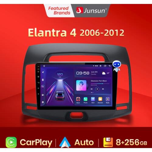 Junsun V1 Android 10.0 AI Voice Control 4G DSP Car Radio Multimidia Video Player GPS For Hyundai Elantra HD 2006-2011 no 2 din