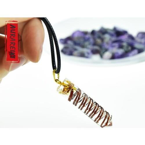 Ogan Pendant EMF Protection Crystal Necklace Protection Chakra Healing Meditation With Crystal And Copper Orgone Pendant