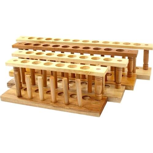 6/8/10/12/24 Holes 22mm Hole Diameter Lab Wood Test Tube Stand Shelf Storage Holder Bracket Rack With Stand Sticks