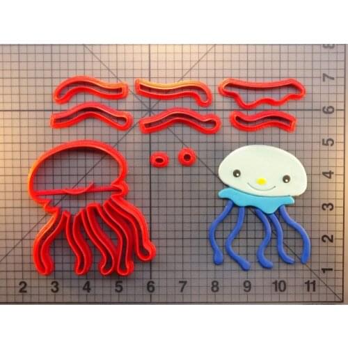 Jellyfish and Manta Ray Fondant Decorated Cookie Cutter Baby Birthday Cake Decorating 3D Printed Food Grade Plastic Tools
