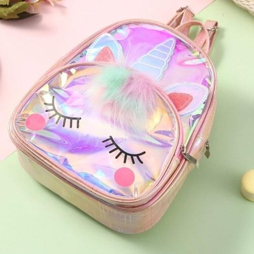 Cute Unicorn Mochilas Waterproof PVC School Bag Jelly Backpack Children Kids Lovely Animal Laser Backpacks Fashion Cartoon Purse