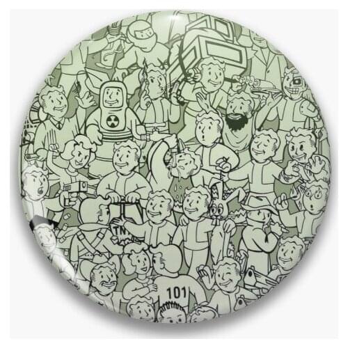 Fallout Vault Tec Boys Soft Button Pin Cartoon Creative Fashion Lover Cute Lapel Pin Gift Badge Jewelry Collar Metal Brooch Hat