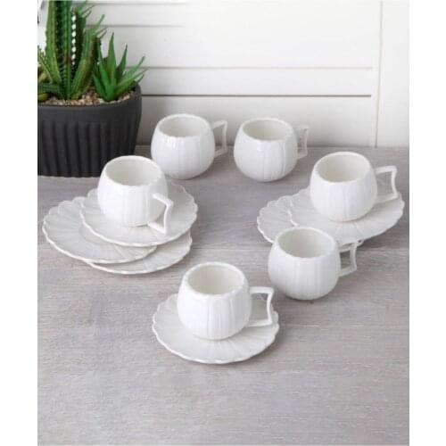 6 personality Daisy Pattern Porcelain Coffee Cup Pad Set 12 Piece 6 Pad 6 Cup Gift Coffee Espresso Presentation Cup set