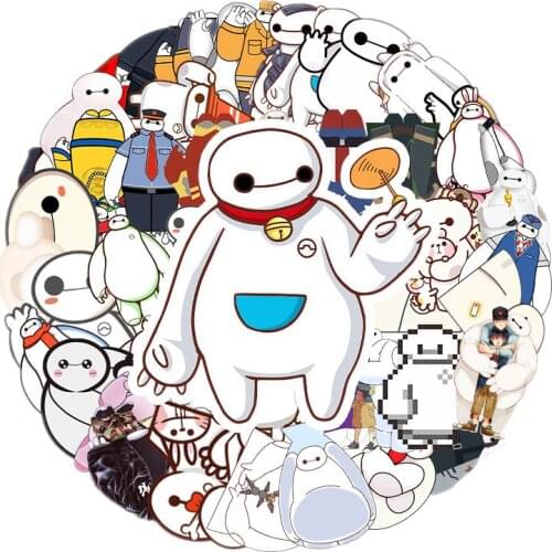 10/51pcs Disney Big Hero 6 Baymax Stickers Cartoon Laptop Bicycle Guitar Skateboard Luggage DIY Waterproof Sticker Kid Gifts Toy