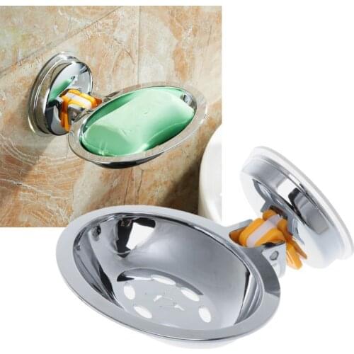 Stainless Steel Vacuum Suction Cup Soap Holder Soap Dish for Bathroom Kitchen W329