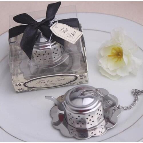 New arrival 50pcs/lot Wedding favors "Tea for Two " Teapot Tea Infuser Favors Bridal Shower Party Gifts LX8456