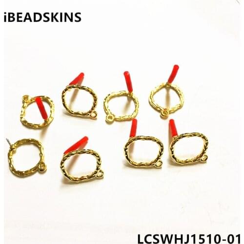 New arrival! 16mm 100pcs/lot gold color Zinc alloy ring-shape earrings base accessories for Earrings DIY( as shown)