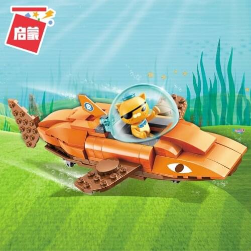 Octonauts Building Block GUP-B Tiger Shark Vehicle & kwazii 113pcs Educational Bricks Toy For Boy Gift