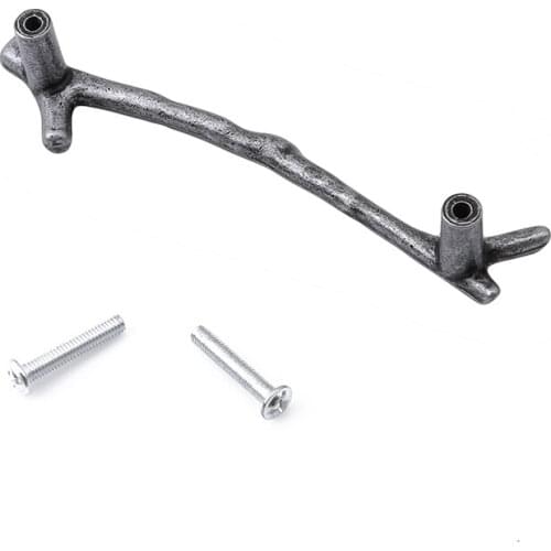 Zinc Alloy Branch Door Handle Simple Black Ancient Closet Cabinet Wardrobe Tree Knobs Furniture Hardware Drawer Flush Handles