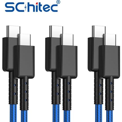 Schitec USB Type C to USB C Cable PD 100W Fast Quick Charger Cord Samsung MacBook iPad Quick Charge 4.0 USBC Wire Accessories
