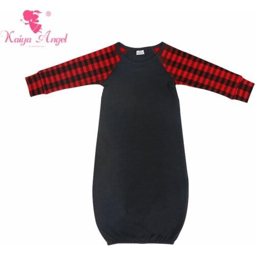 Kaiya Angel Newborn Sleeping Gown Red Black Plaid Long Sleeve Toddler Girls Boys Sleeping Bag Little Baby Christmas Clothes 2018