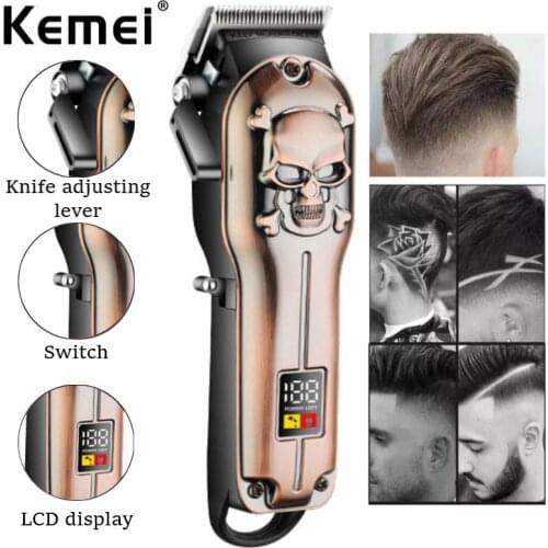 Kemei Electric Hair Trimmer Clipper for Man KM-2618 Household Barber Shop Beard Haircut LCD Digital Display Washing Knife Head