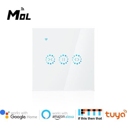 EWeLink EU White WiFi Smart Curtain Blind Switch for Roller Shutter Electric Cutain motor motorized blinds Voice Control by Alex